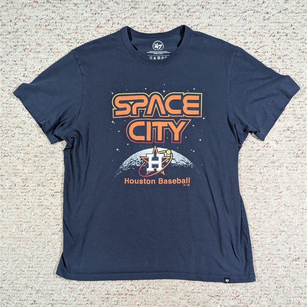 ’47 Houston Astros T-Shirt Mens XL Space City Navy Blue MLB Baseball Cotton Tee